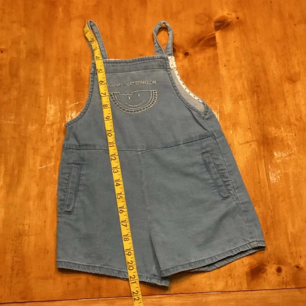 Zara BabyGirl Happy Watermelon Denim Romper Light‎ Wash Size 2/3 Years